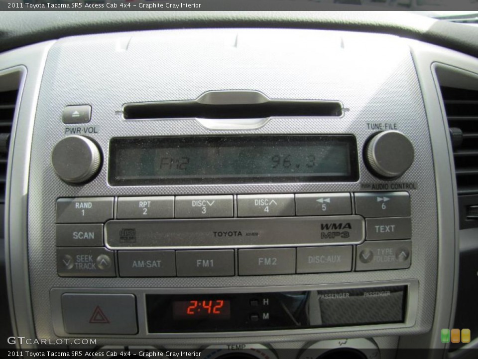 Graphite Gray Interior Controls for the 2011 Toyota Tacoma SR5 Access Cab 4x4 #48919992