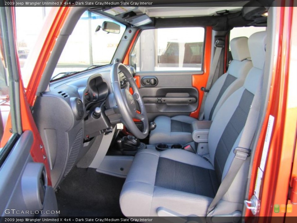 Dark Slate Gray/Medium Slate Gray Interior Photo for the 2009 Jeep Wrangler Unlimited X 4x4 #48920313