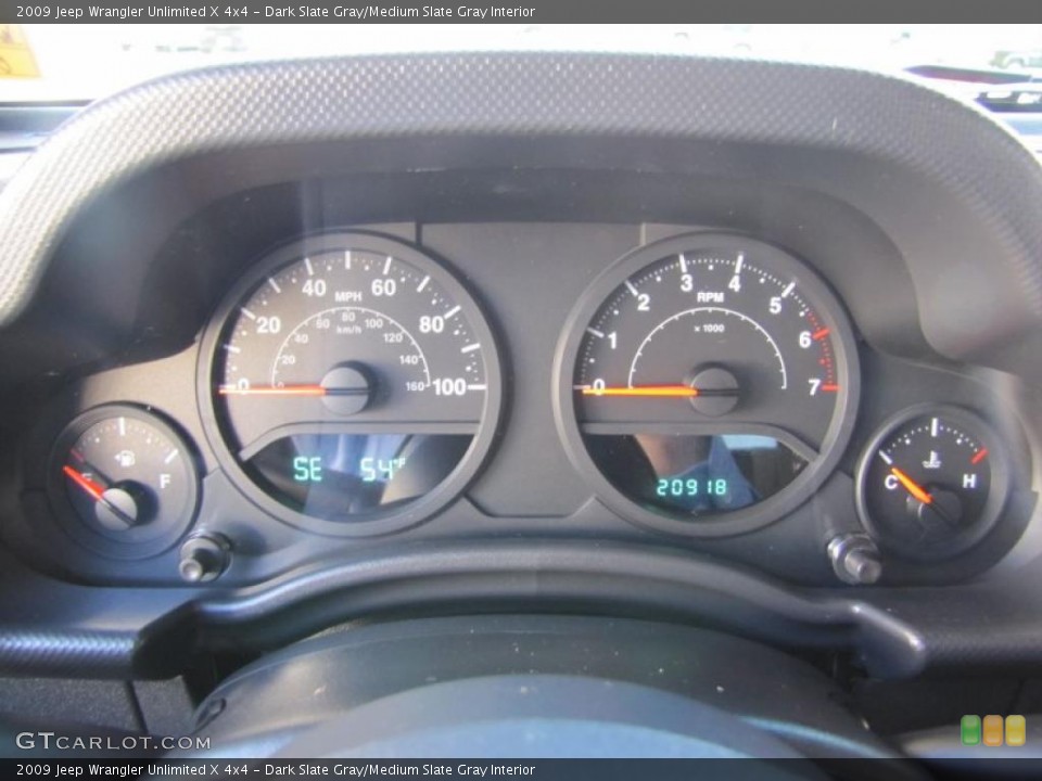 Dark Slate Gray/Medium Slate Gray Interior Gauges for the 2009 Jeep Wrangler Unlimited X 4x4 #48920325