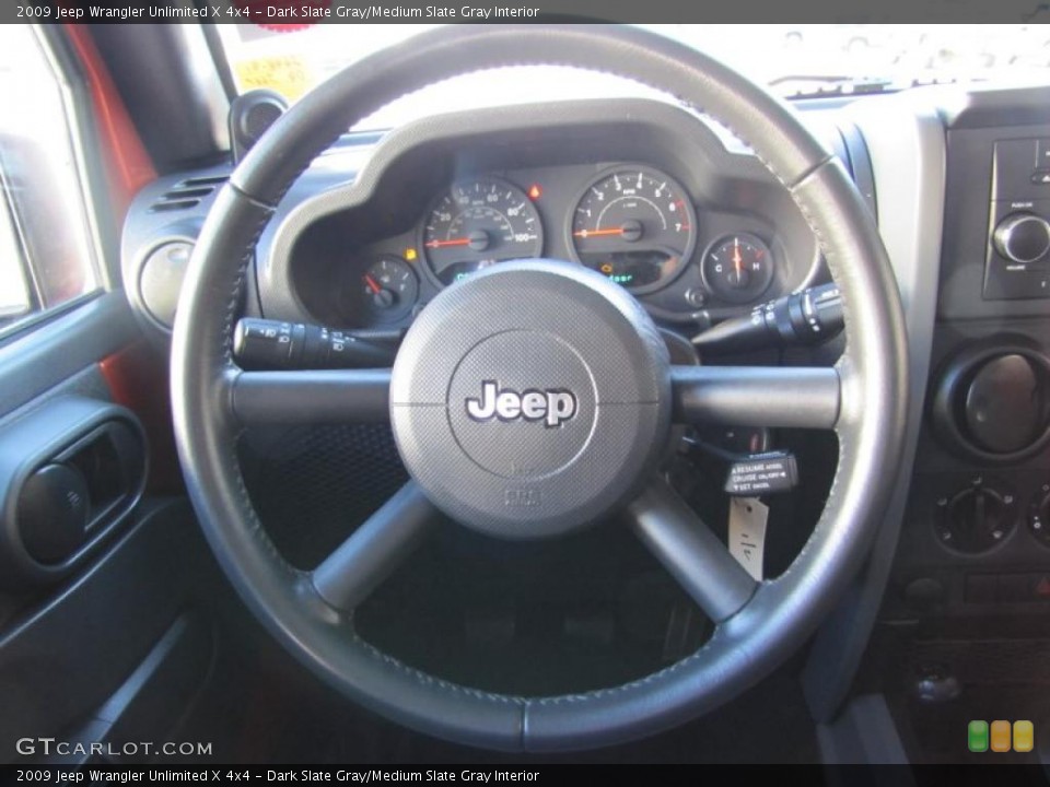 Dark Slate Gray/Medium Slate Gray Interior Steering Wheel for the 2009 Jeep Wrangler Unlimited X 4x4 #48920331