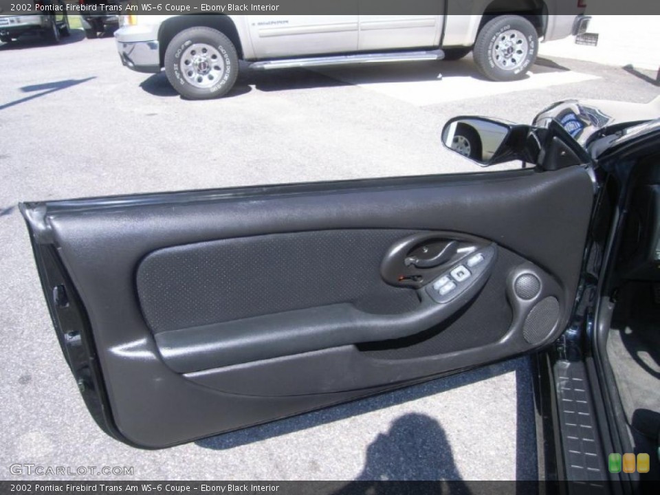 Ebony Black Interior Door Panel for the 2002 Pontiac Firebird Trans Am WS-6 Coupe #48931561