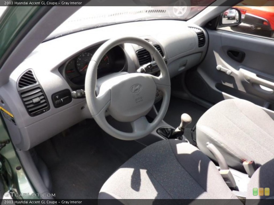 Gray Interior Prime Interior for the 2003 Hyundai Accent GL Coupe #48933349
