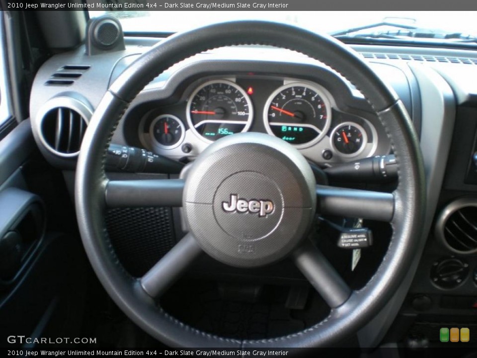 Dark Slate Gray/Medium Slate Gray Interior Steering Wheel for the 2010 Jeep Wrangler Unlimited Mountain Edition 4x4 #48936250