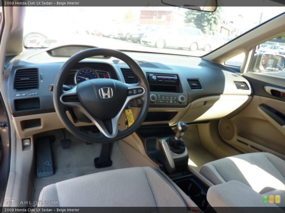 Beige Interior Prime Interior for the 2009 Honda Civic LX Sedan #48936661
