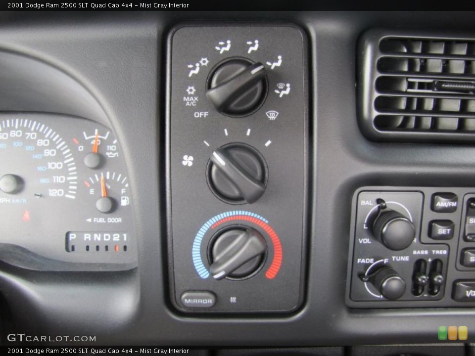 Mist Gray Interior Controls for the 2001 Dodge Ram 2500 SLT Quad Cab 4x4 #48940918