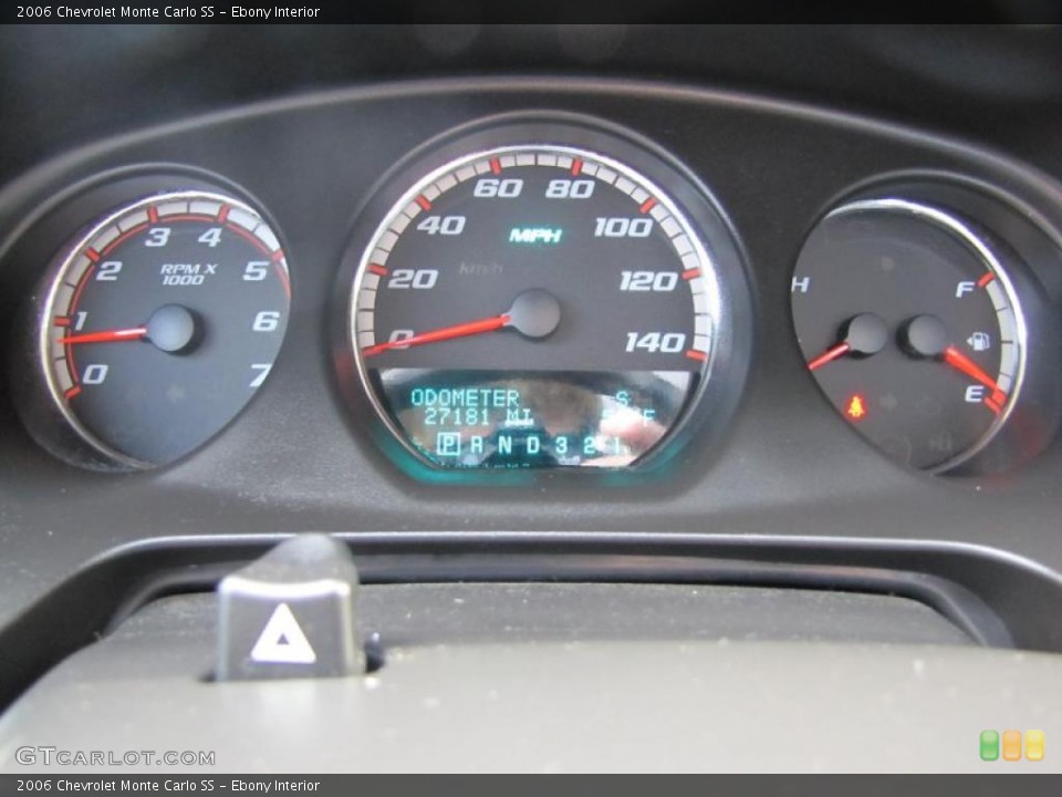 Ebony Interior Gauges for the 2006 Chevrolet Monte Carlo SS #48941674