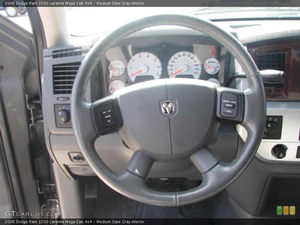 Medium Slate Gray Interior Steering Wheel for the 2008 Dodge Ram 1500 Laramie Mega Cab 4x4 #48942991