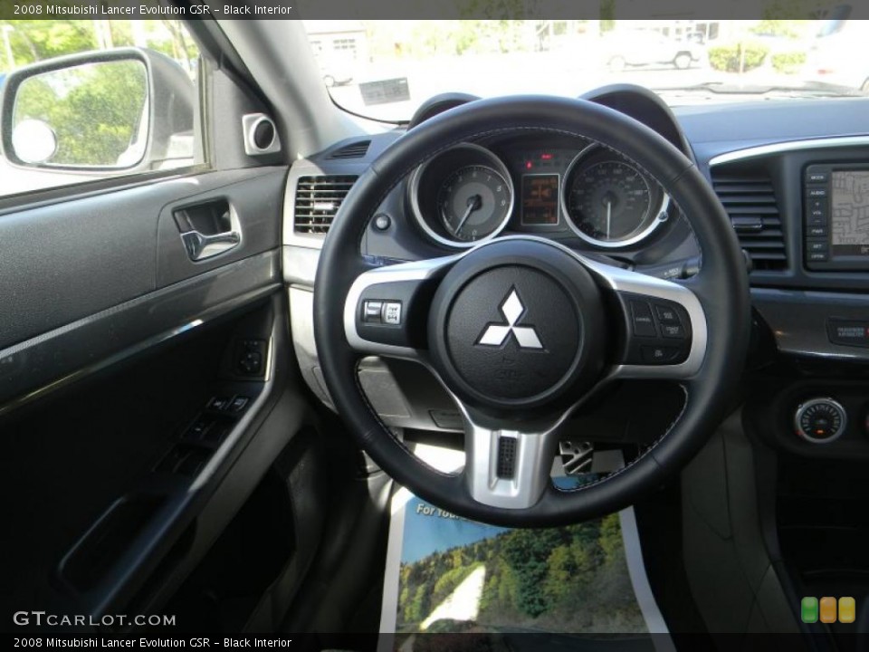 Black Interior Steering Wheel for the 2008 Mitsubishi Lancer Evolution GSR #48943370