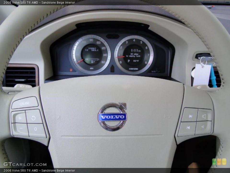 Sandstone Beige Interior Steering Wheel for the 2008 Volvo S80 T6 AWD #48945433