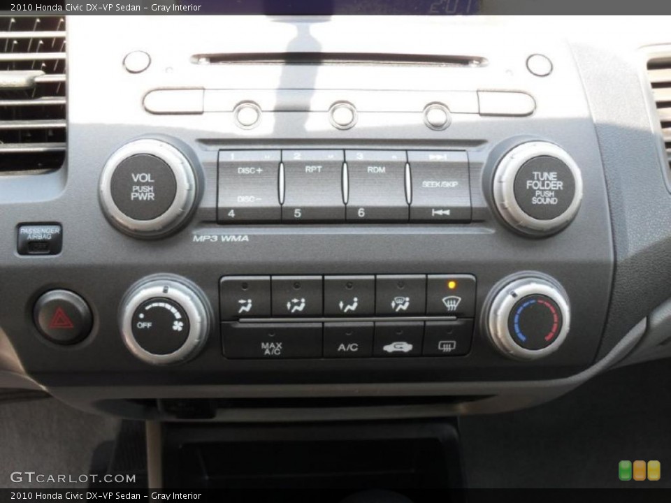 Gray Interior Controls for the 2010 Honda Civic DX-VP Sedan #48949717