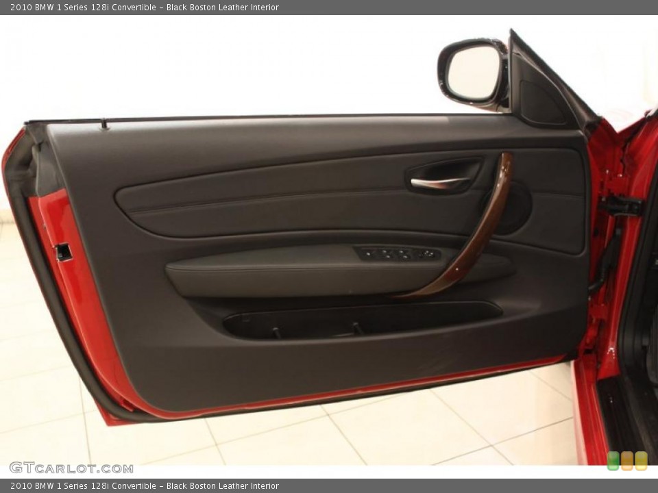 Black Boston Leather Interior Door Panel for the 2010 BMW 1 Series 128i Convertible #48957796