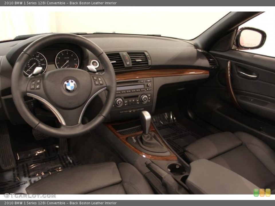 Black Boston Leather Interior Prime Interior for the 2010 BMW 1 Series 128i Convertible #48957838