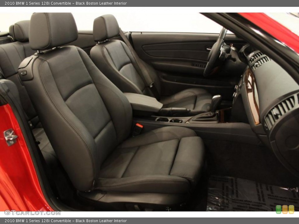 Black Boston Leather Interior Photo for the 2010 BMW 1 Series 128i Convertible #48957898