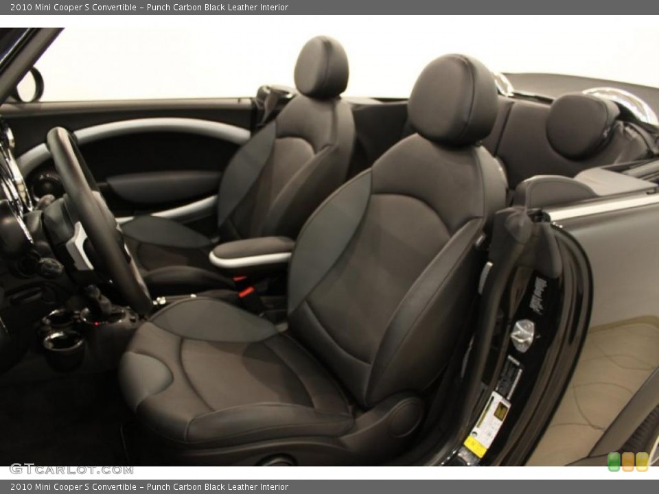 Punch Carbon Black Leather Interior Photo for the 2010 Mini Cooper S Convertible #48958119