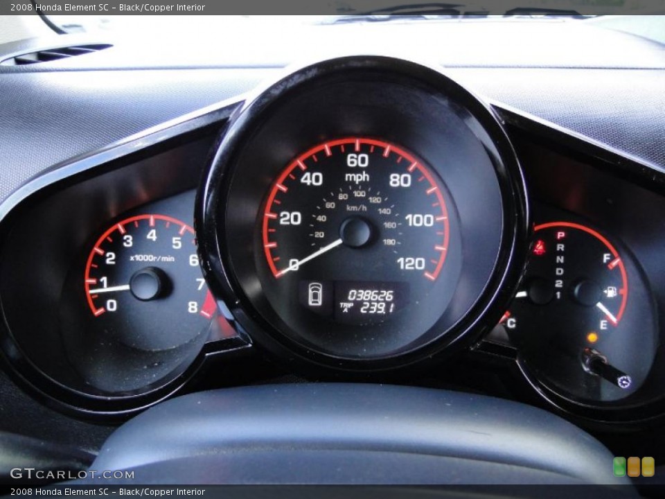 Black/Copper Interior Gauges for the 2008 Honda Element SC #48970040