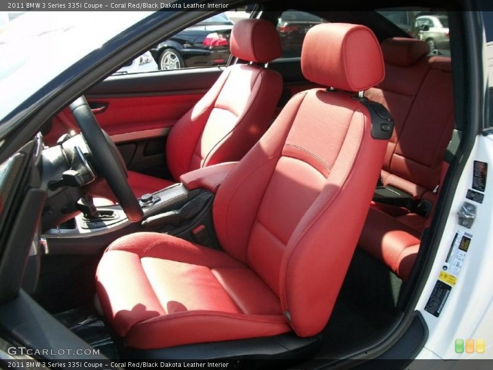 Coral Red/Black Dakota Leather Interior Photo for the 2011 BMW 3 Series 335i Coupe #48972056