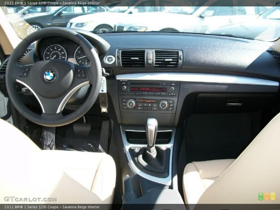 Savanna Beige Interior Dashboard for the 2011 BMW 1 Series 128i Coupe #48972581