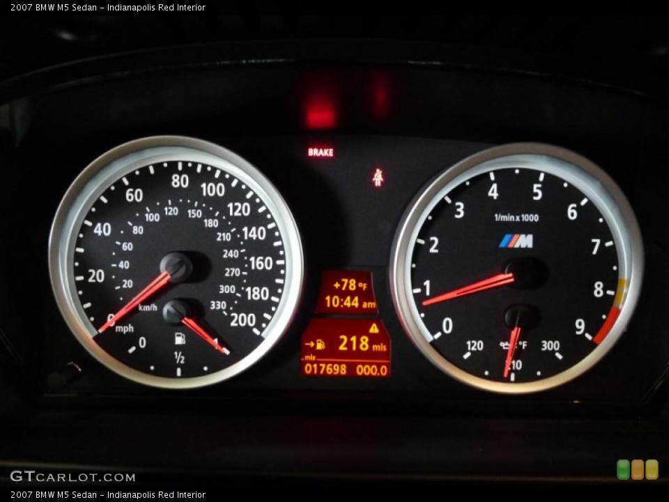 Indianapolis Red Interior Gauges for the 2007 BMW M5 Sedan #48985376