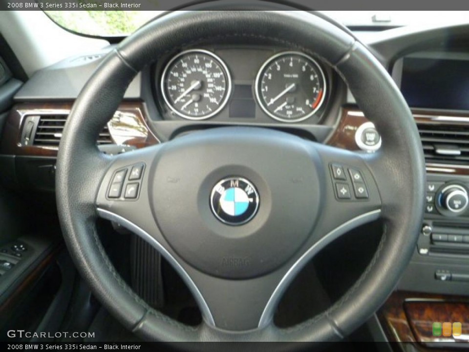 Black Interior Steering Wheel for the 2008 BMW 3 Series 335i Sedan #48988265