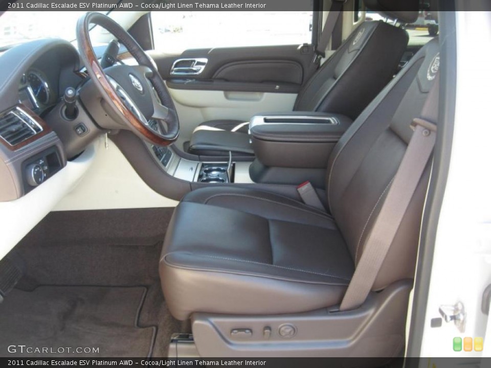 Cocoa/Light Linen Tehama Leather Interior Photo for the 2011 Cadillac Escalade ESV Platinum AWD #48992831
