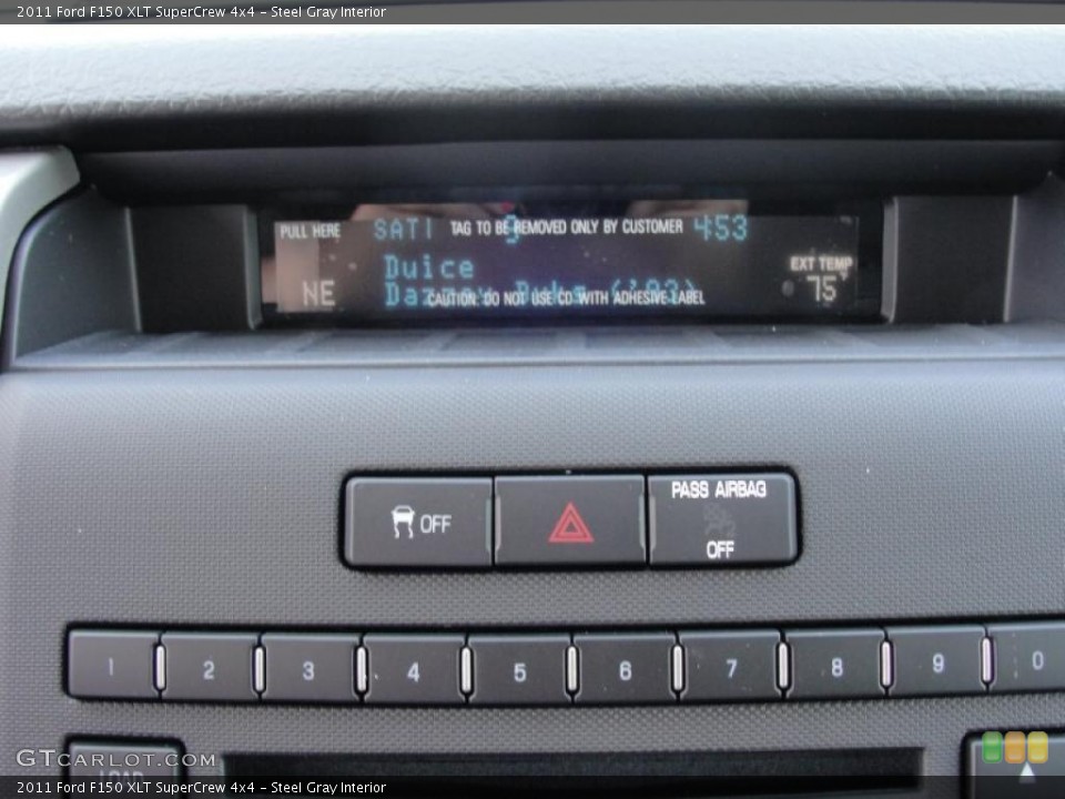 Steel Gray Interior Controls for the 2011 Ford F150 XLT SuperCrew 4x4 #48995108
