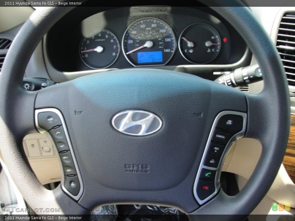 Beige Interior Steering Wheel for the 2011 Hyundai Santa Fe GLS #48999230