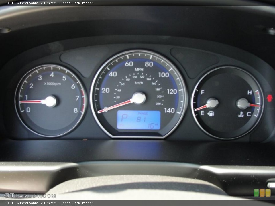 Cocoa Black Interior Gauges for the 2011 Hyundai Santa Fe Limited #49000412