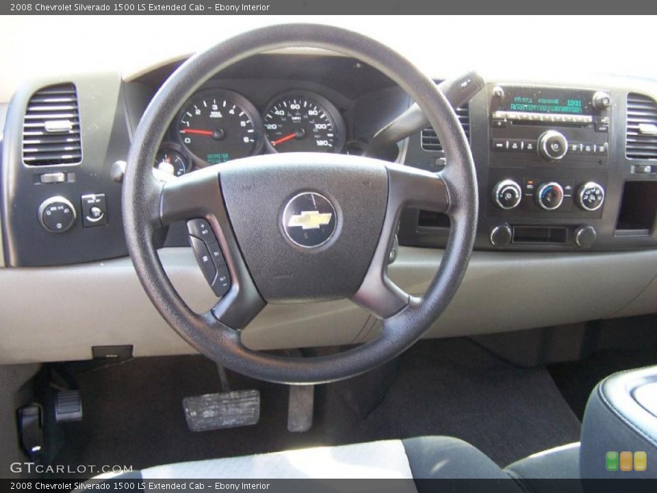 Ebony Interior Dashboard for the 2008 Chevrolet Silverado 1500 LS Extended Cab #49000796