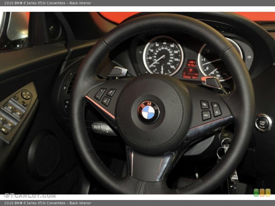 Black Interior Steering Wheel for the 2010 BMW 6 Series 650i Convertible #49002122