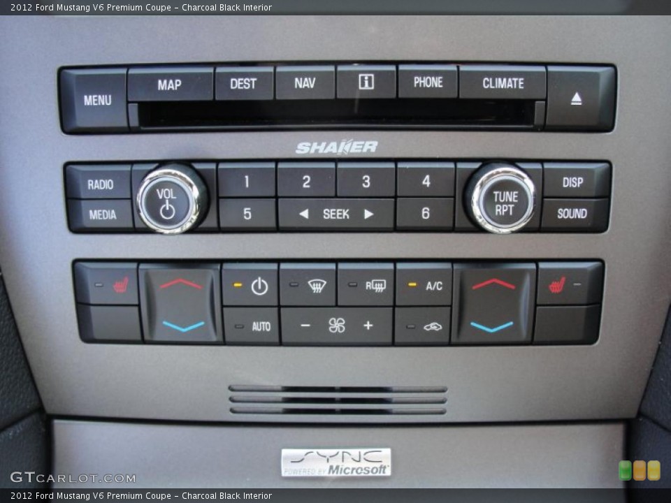 Charcoal Black Interior Controls for the 2012 Ford Mustang V6 Premium Coupe #49004414