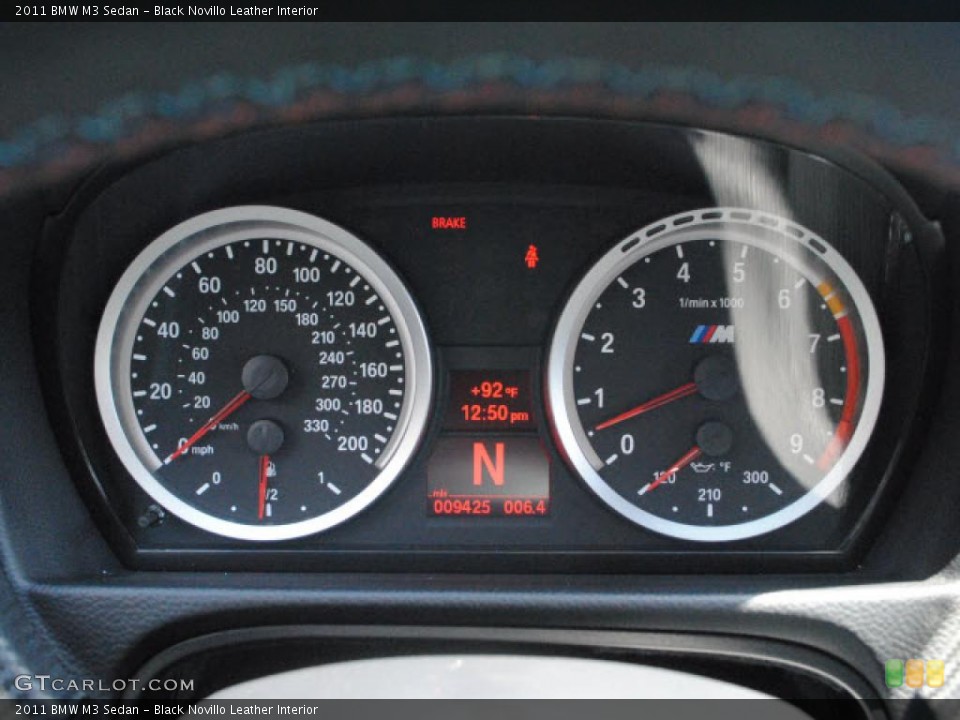 Black Novillo Leather Interior Gauges for the 2011 BMW M3 Sedan #49019678