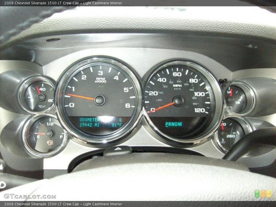 Light Cashmere Interior Gauges for the 2009 Chevrolet Silverado 1500 LT Crew Cab #49027659