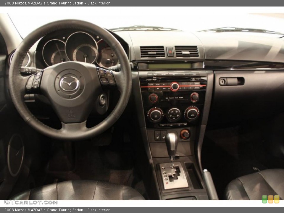 Black Interior Steering Wheel for the 2008 Mazda MAZDA3 s Grand Touring Sedan #49030146