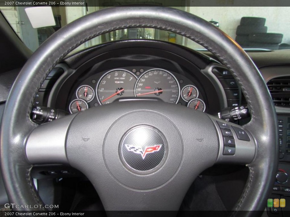 Ebony Interior Steering Wheel for the 2007 Chevrolet Corvette Z06 #49034913