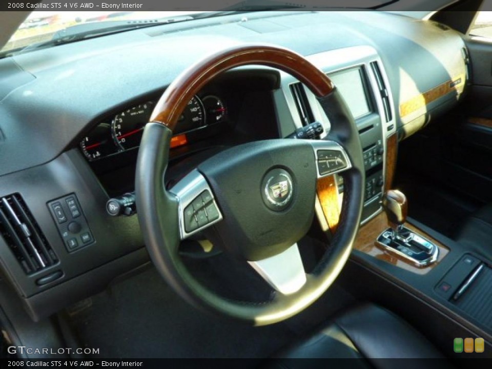 Ebony Interior Steering Wheel for the 2008 Cadillac STS 4 V6 AWD #49035993