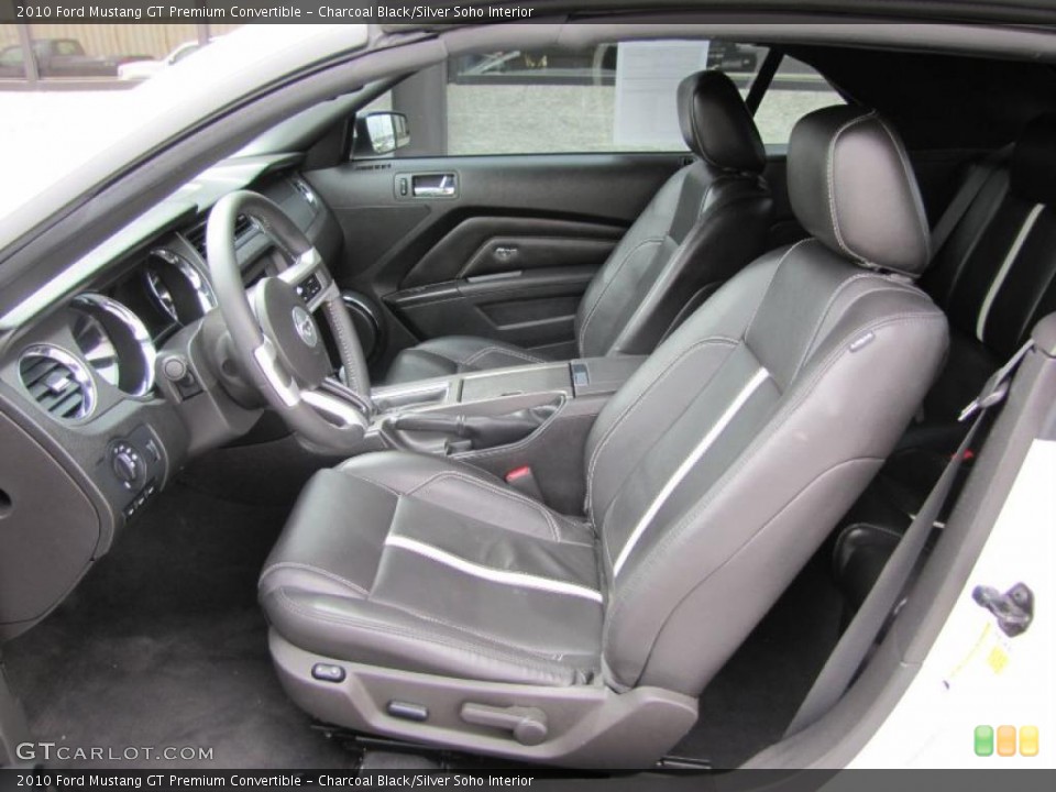 Charcoal Black/Silver Soho Interior Photo for the 2010 Ford Mustang GT Premium Convertible #49041887
