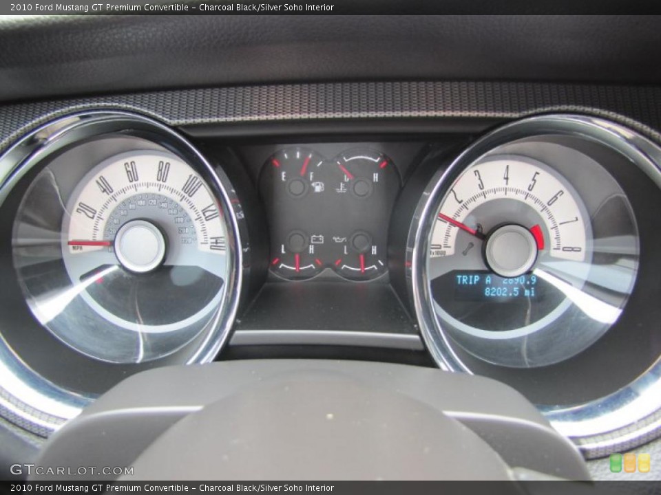 Charcoal Black/Silver Soho Interior Gauges for the 2010 Ford Mustang GT Premium Convertible #49041903