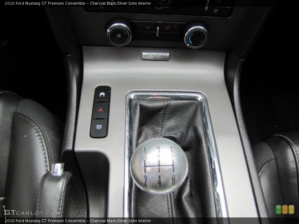 Charcoal Black/Silver Soho Interior Transmission for the 2010 Ford Mustang GT Premium Convertible #49042019