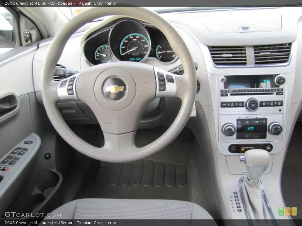Titanium Gray Interior Dashboard for the 2008 Chevrolet Malibu Hybrid Sedan #49042557