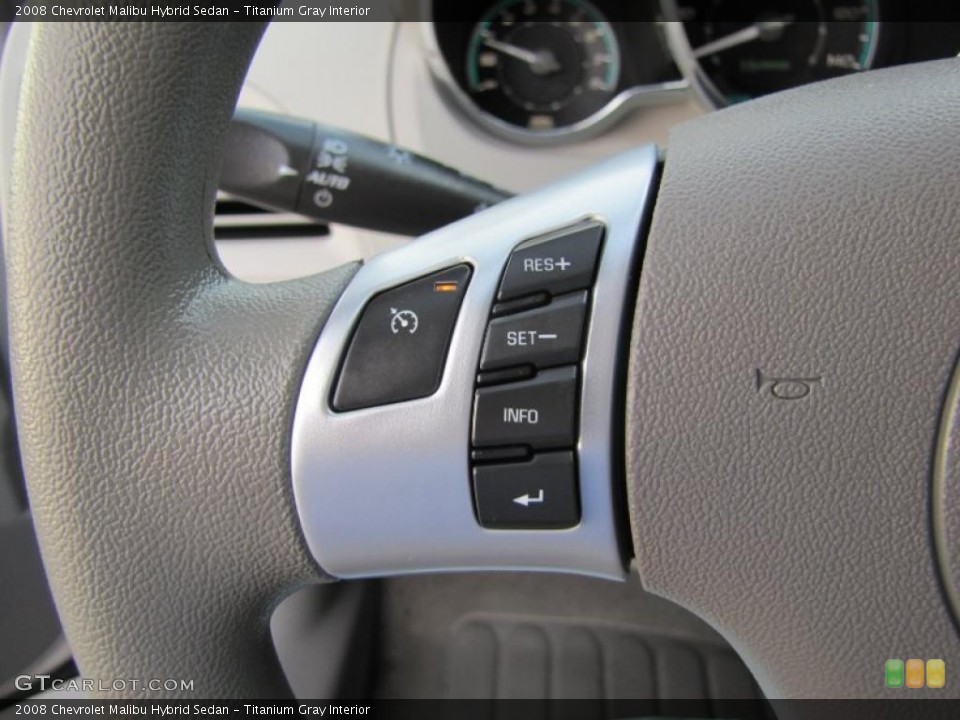 Titanium Gray Interior Controls for the 2008 Chevrolet Malibu Hybrid Sedan #49042584