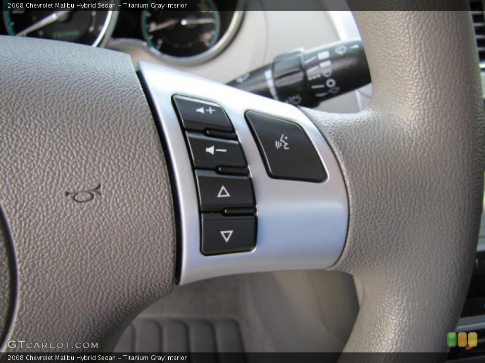 Titanium Gray Interior Controls for the 2008 Chevrolet Malibu Hybrid Sedan #49042593