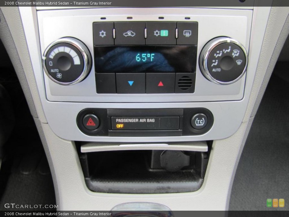 Titanium Gray Interior Controls for the 2008 Chevrolet Malibu Hybrid Sedan #49042653