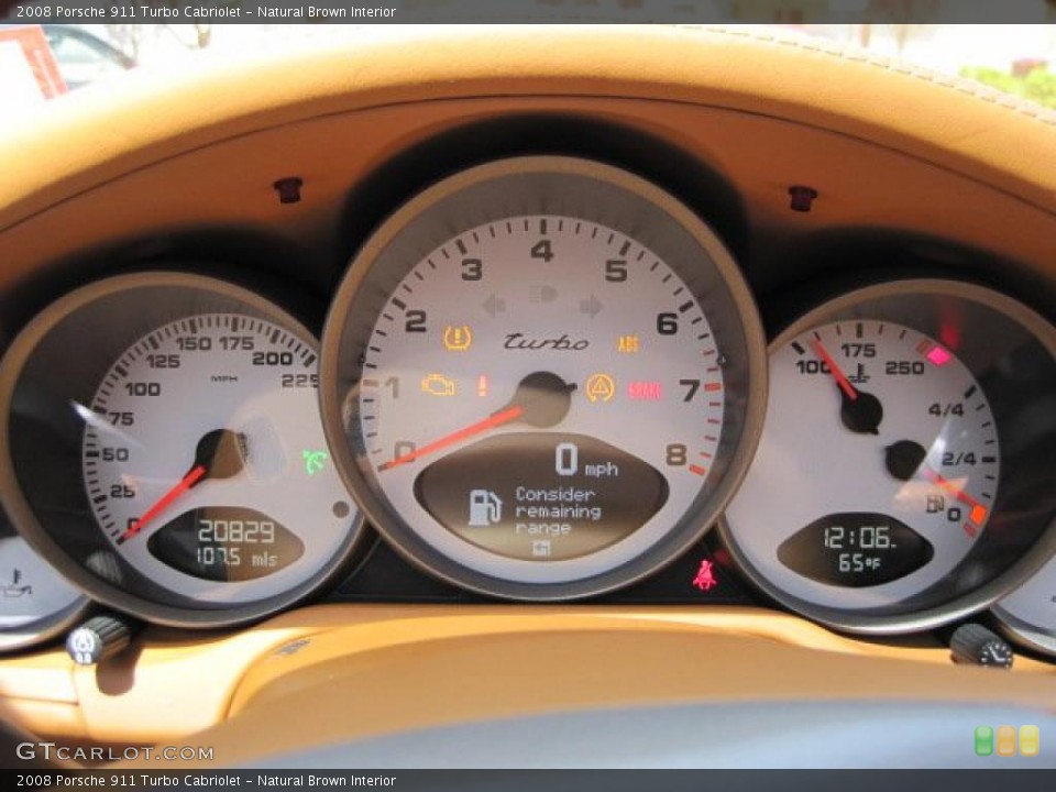 Natural Brown Interior Gauges for the 2008 Porsche 911 Turbo Cabriolet #49043514