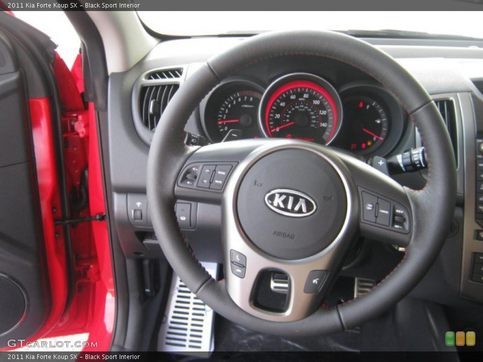 Black Sport Interior Steering Wheel for the 2011 Kia Forte Koup SX #49044471