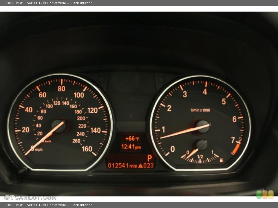 Black Interior Gauges for the 2009 BMW 1 Series 128i Convertible #49045890