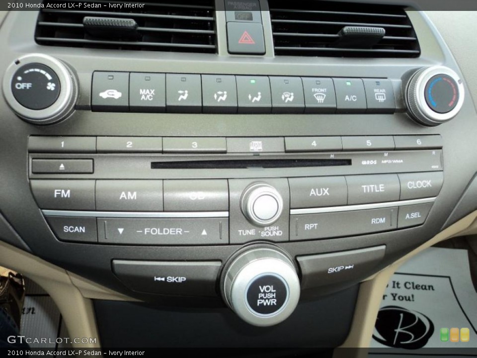 Ivory Interior Controls for the 2010 Honda Accord LX-P Sedan #49047192