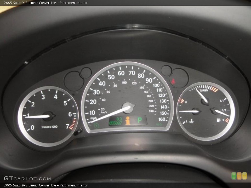 Parchment Interior Gauges for the 2005 Saab 9-3 Linear Convertible #49058492