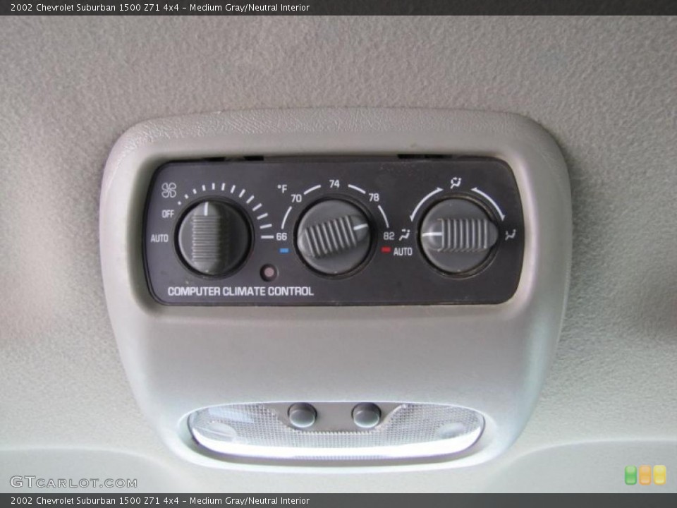 Medium Gray/Neutral Interior Controls for the 2002 Chevrolet Suburban 1500 Z71 4x4 #49059143