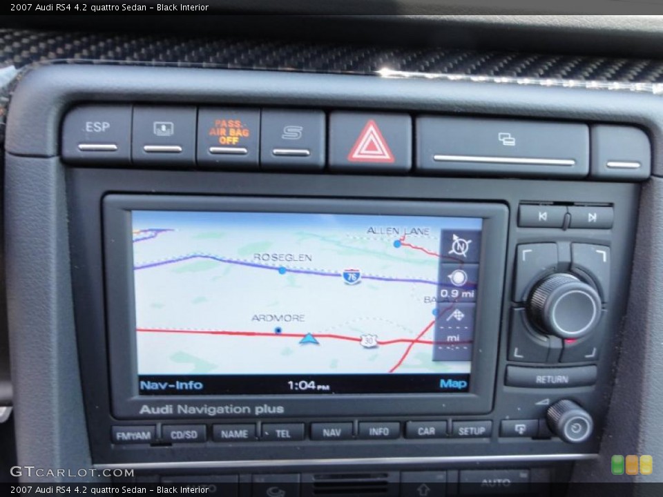 Black Interior Navigation for the 2007 Audi RS4 4.2 quattro Sedan #49059647