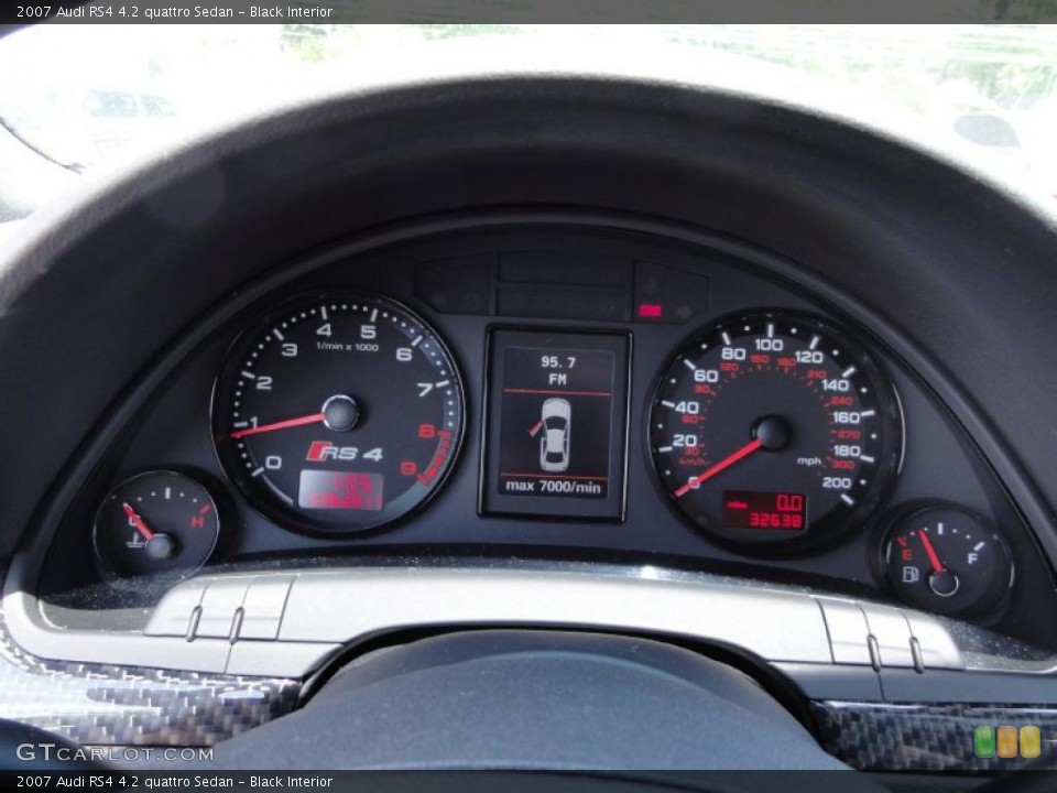 Black Interior Gauges for the 2007 Audi RS4 4.2 quattro Sedan #49059722